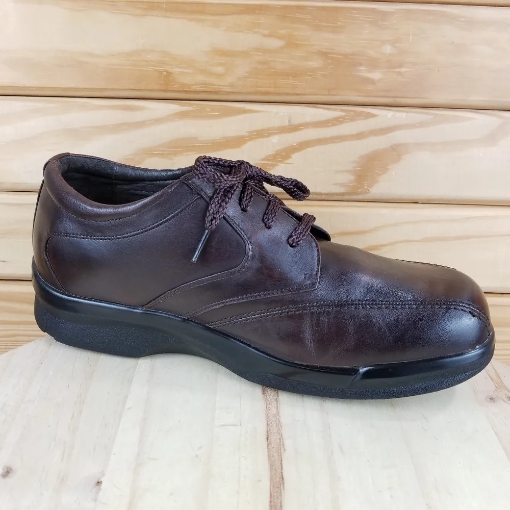 Apex B2060M Brown Leather Comfort Casual Shoes Lace-up Oxfords Men's 10 US